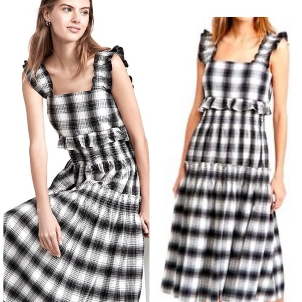 BB Dakota Black and White Plaid Dress